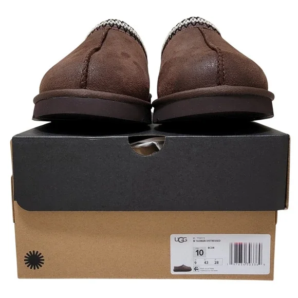 UGG Men Tasman Distressed Slip On Clog Slippers Size US 10 Burnt Cedar Brown 2DN